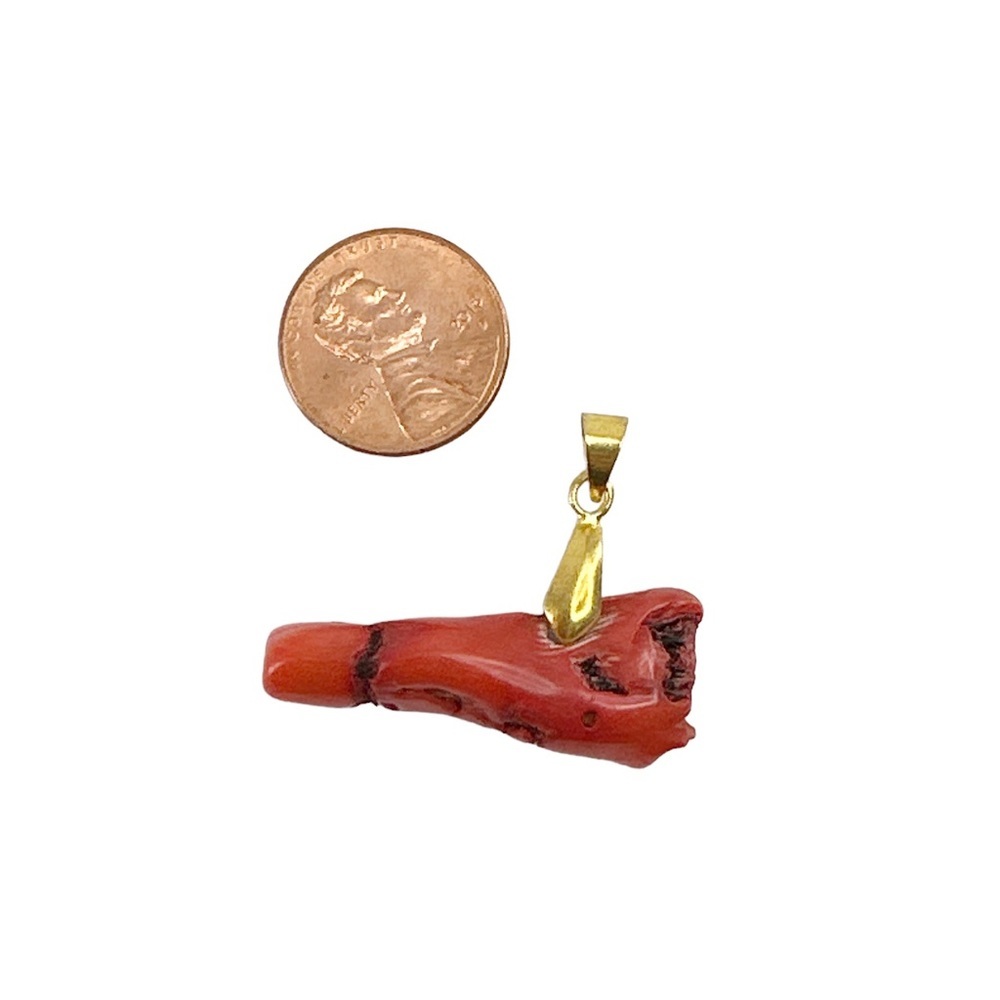 Vintage Coral Natural Organic Gemstone Pendent - Picture 6 of 6